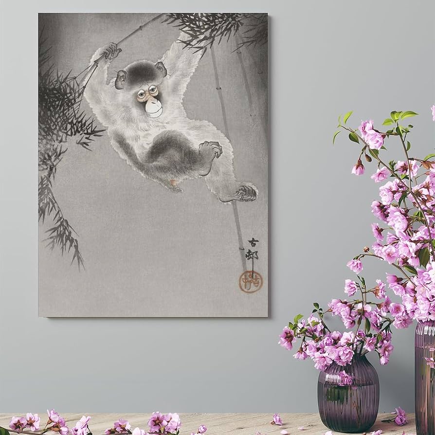 工芸品　銅版レリーフ画　枝にぶら下がる猿 工芸品 銅版レリーフ画 枝にぶら下がる猿 - メルカリ