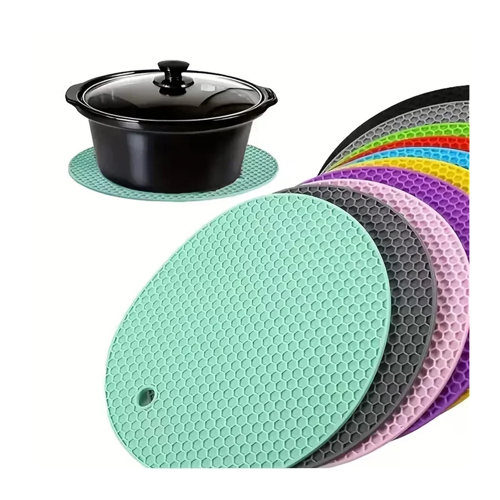 10PC Round Kitchen Trivets, Heatproof Mat for Table Protection Under Hot Cookware & Dishes For Kitche