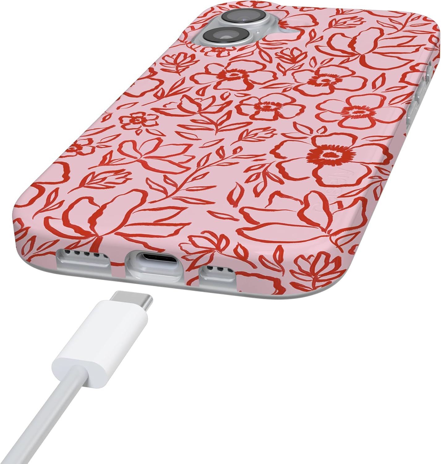 Casely iPhone 17 Case | Blush Garden | Floral Doodle | Compatible with MagSafe | Classic Ultra Slim Design