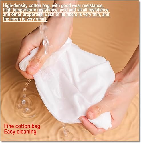 Miniatura 3 de Bolsas de malla ultra fina, paños de queso para colar, tela de queso para colar, marco de mango de acero de malla 180 reutilizables (diámetro ultra