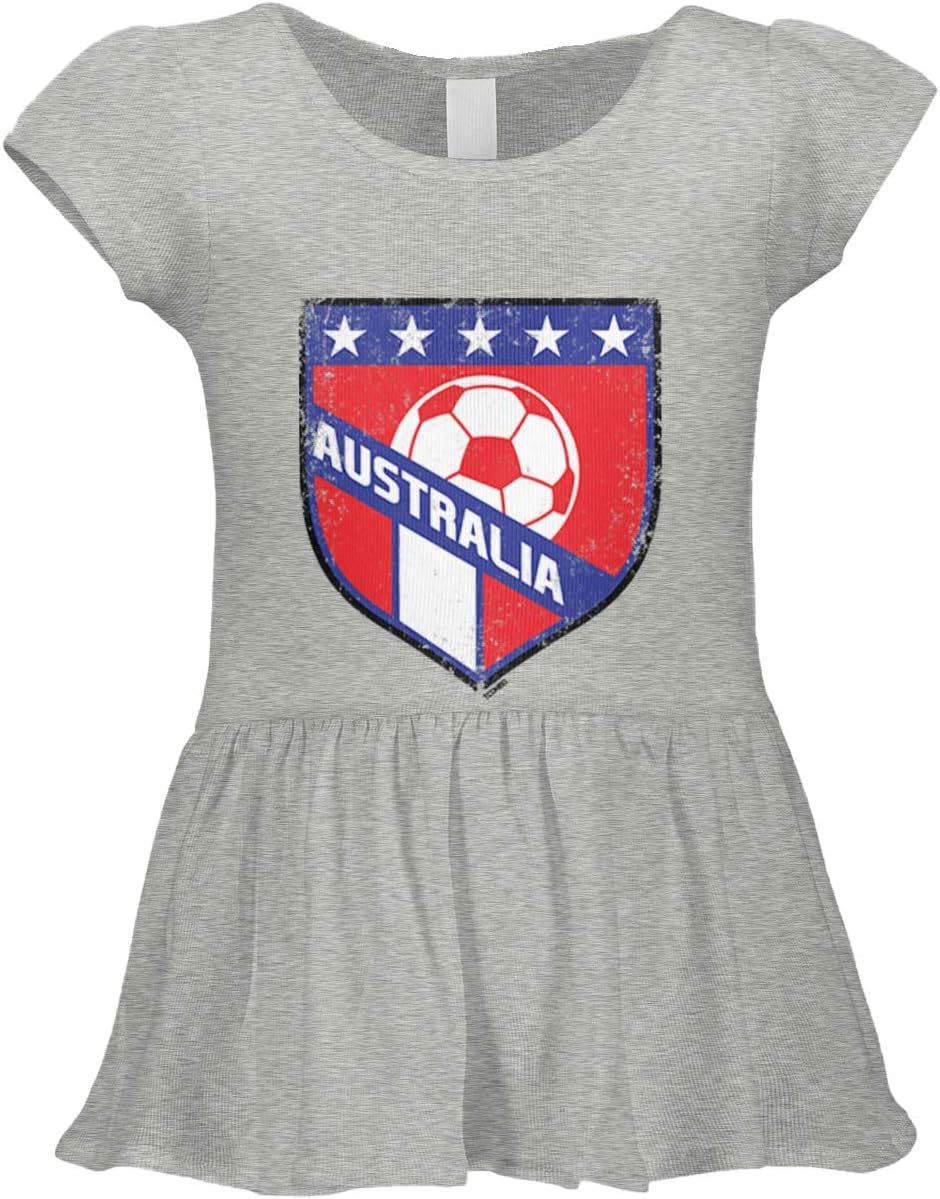 Tcombo Australia Soccer - Distressed Badge Infant/Toddler Baby Rib Dress