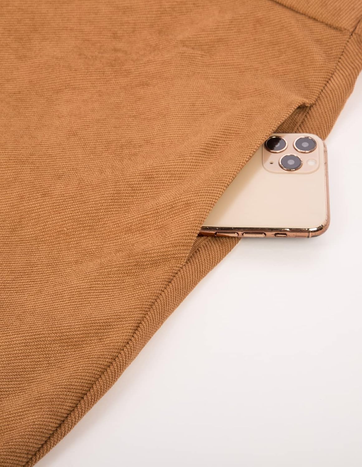 Belle Poque Women's Knee Length Corduroy Skirt Vintage Stretch High Waist A-Line Midi Skirt with Pockets & Belts - Image 6