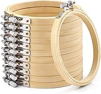 Vista 14 de Caydo 12 aros de bordado de 10 pulgadas, anillo de punto de cruz, para manualidades, costura práctica y manualidades de bordado de bricolaje