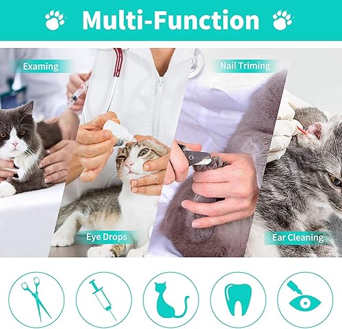 Miniatura 3 de YLONG Bolsa de bañoaseo para gatos, antimordeduras y antiarañazos, para baño, recortar uñas, tomar medicamentos, inyección, ajustable,