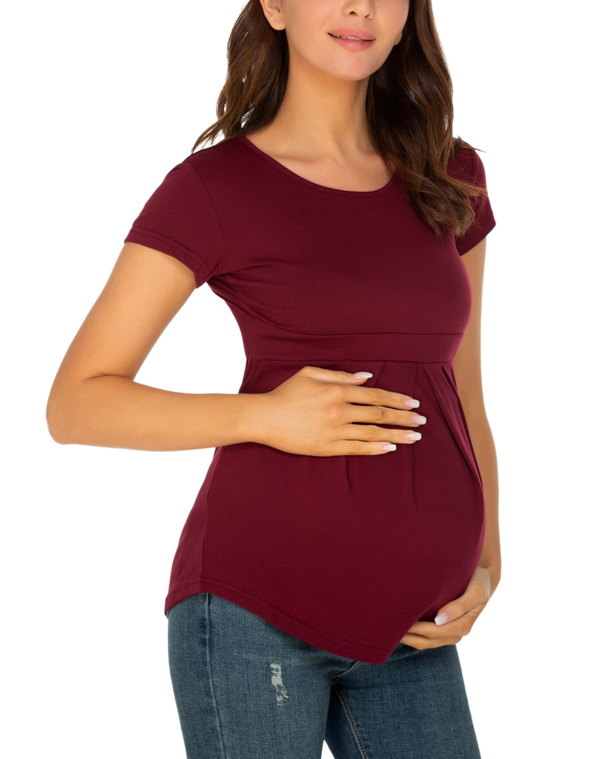 Camiseta de maternidad de manga corta para el verano