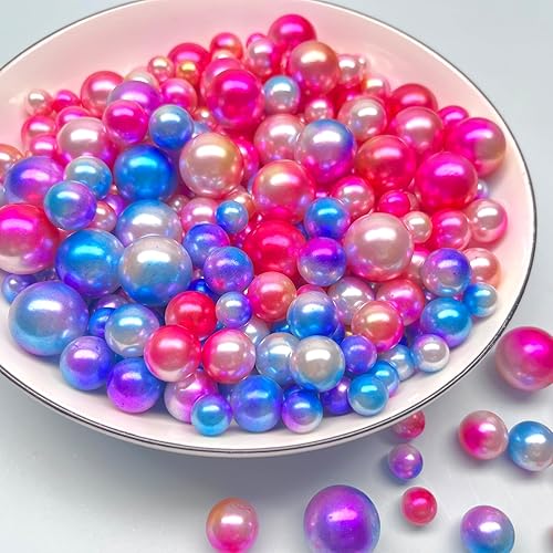 Miniatura 2 de 100 cuentas de perlas de gradiente flotantes sin agujero y 500 geles de agua para jarrón, cuentas de sirena flotantes para bodas, decoración de