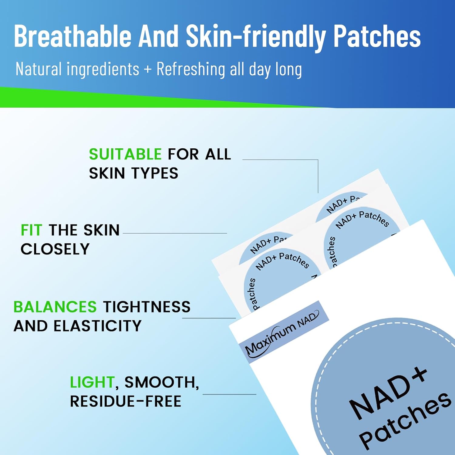 NAD+ Patches for Women & Men with Nicotinamide and Resveratrol-30 Patches, Premium 8-Hour Extended-Release Formula, Vegan - Image 2