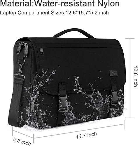 Miniatura 9 de MATEIN Bolsa tipo mensajero para hombres, mochila escolar para adolescentes, ligera de 17.3 pulgadas, maletín para laptop grande, bolsa cruzada