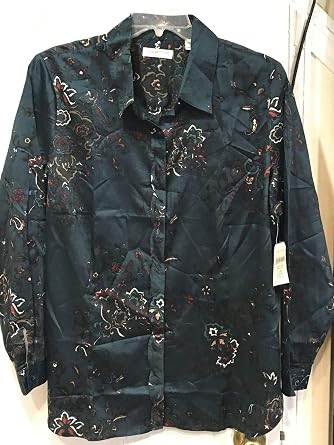 Coldwater Creek New Woman's Dress Shaped Floral Shirt Blouse TOP Plus XL1X 2X 3X