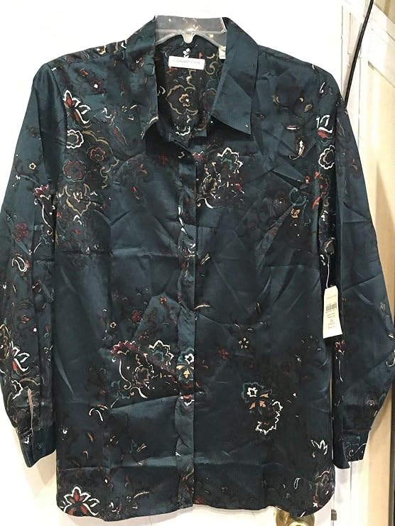 Coldwater Creek New Woman's Dress Shaped Floral Shirt Blouse TOP Plus XL1X 2X 3X