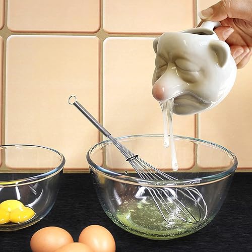Miniatura 4 de Divertido separador de yema de huevo, taza separadora de nariz blanca de yema de huevo de cerámica, herramienta de filtro divisor de huevos,