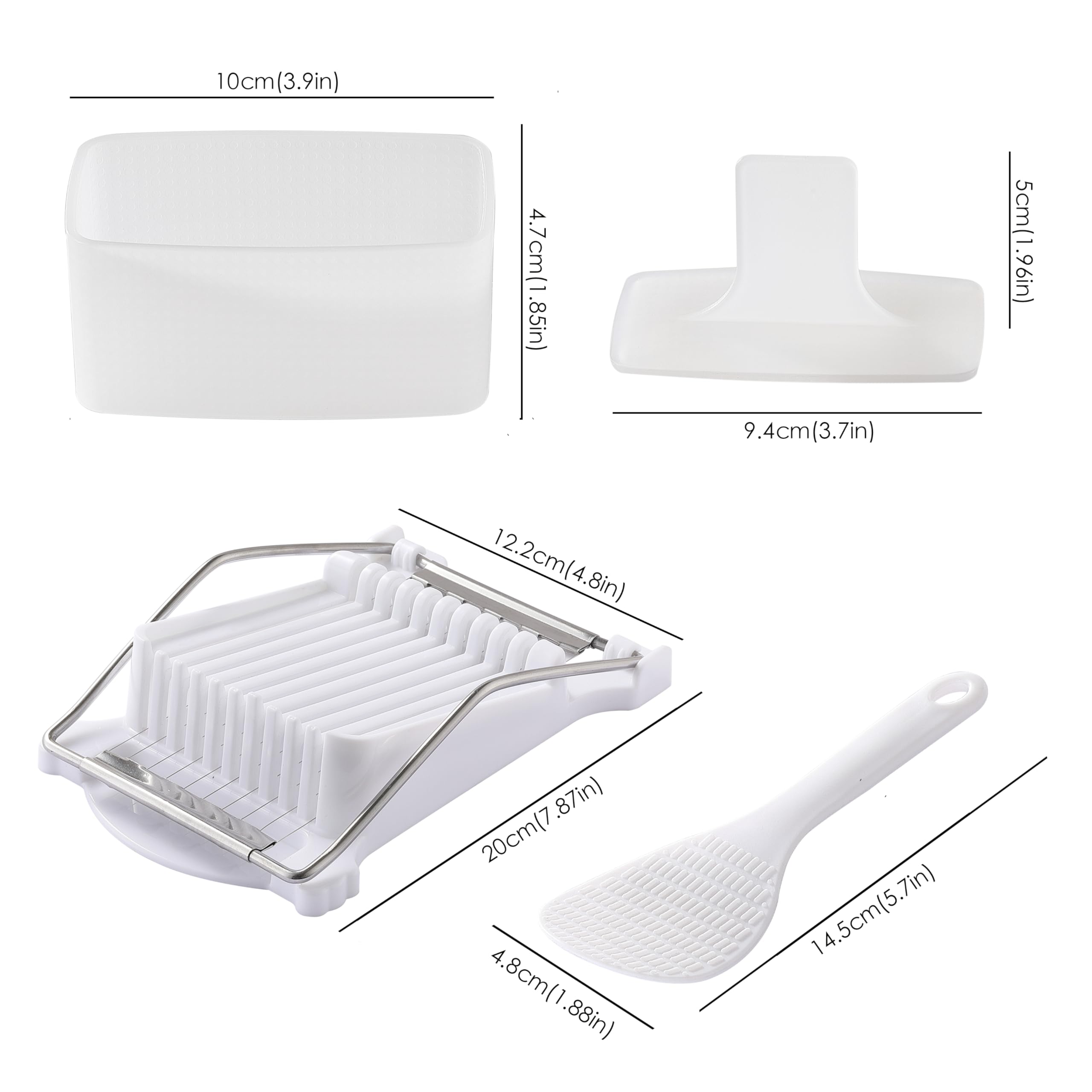 2PCS Spam Musubi Press Mold Kit, Cokuma Spam Musubi Mold with Meat Spam Slicer and Rice Paddle, Create Authentic Hawaiian Musubi at Home, Great for Personal Use and Hawaii Restaurant