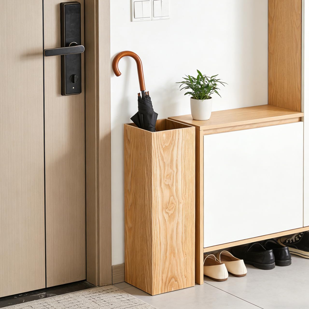 PartyKindom Hölzerner Regenschirm Eimer Regenschirmeimer Für Die Tür Retro-schirmständer Schirmauflage Regenschirm-aufbewahrungsbehälter Steh Rustikal Dachhalter Modern Form Fass Plastik Khaki