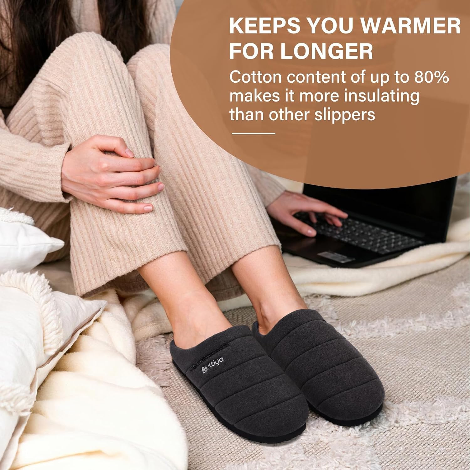 Detailed features of the heated slippers