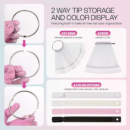 Vista 23 de Beauticom - 10 paletas, 48 puntas de uñas, tablero de exhibición para diseño de arte de uñas, práctica y muestra colores de esmalte de uñas