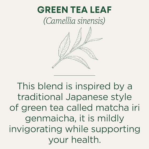 Traditional Medicinals Tea, Organic Green Tea Matcha, Genmaicha, Supports Health, Kosher, Non-GMO, Caffeine-Free, Compostable - 96 Tea Bags (6 Pack)