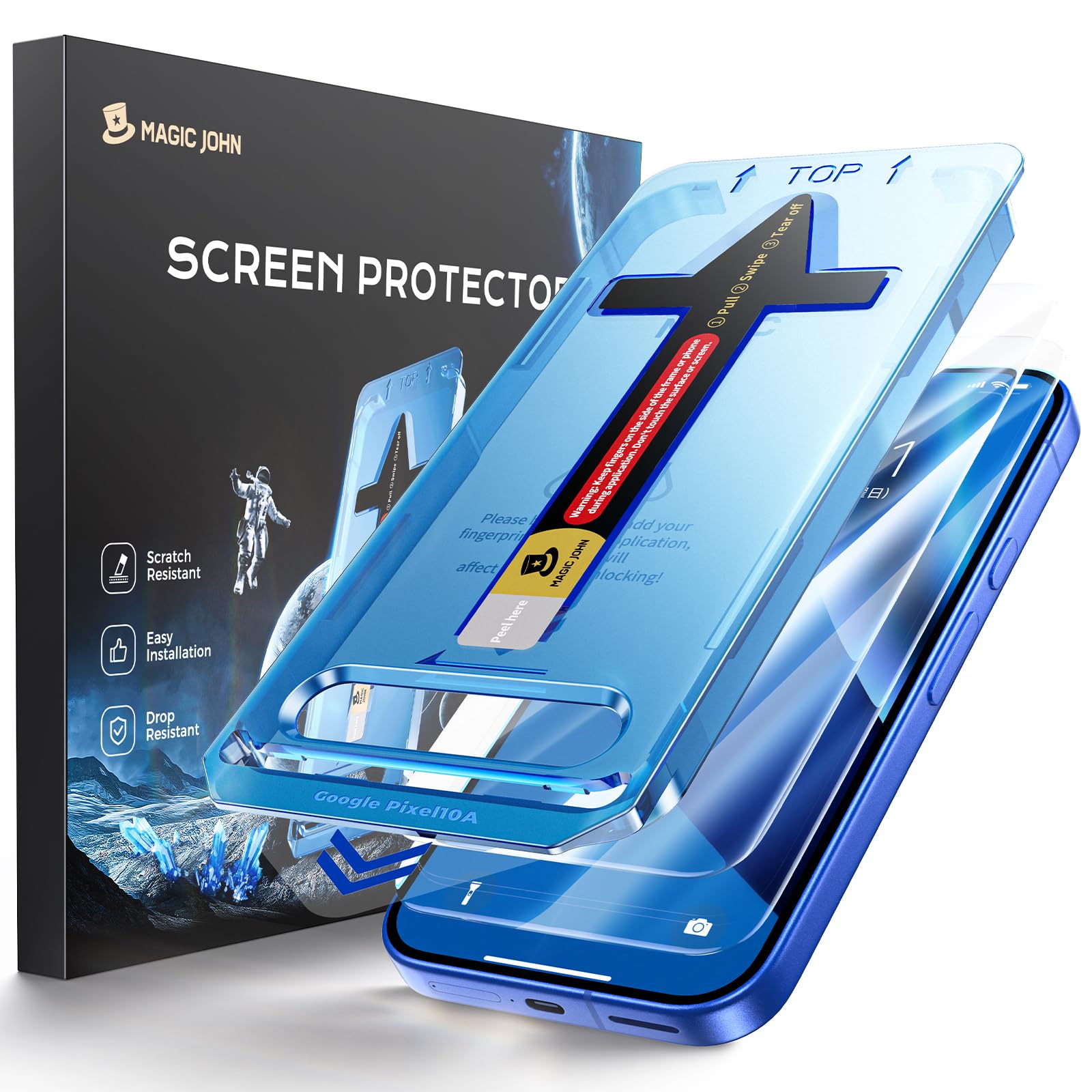 Photo 1 of MAGIC JOHN 2 Pack for Google Pixel 10a?6.3inch? Tempered Glass Screen Protector, Auto Dust-Elimination, Bubble Free, HD Clear, Easy Installation