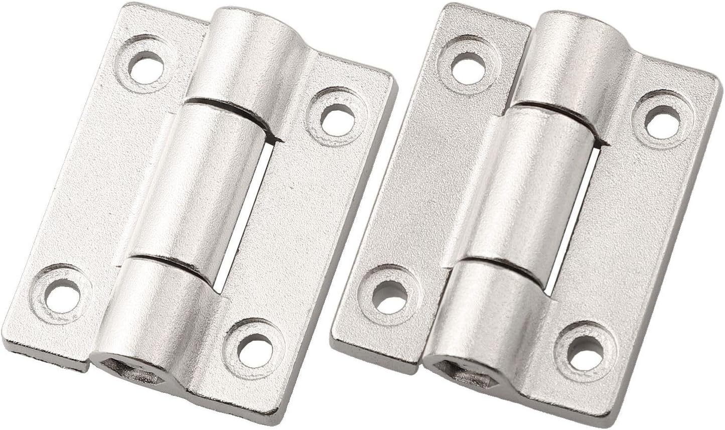 Adjustable Torque Damping Cabinet Hinge Furniture & Cabinets – Zinc Alloy 45x35mm Stop Positioning Hinge with Hex-Adjustable Tightness, 2-Pack(Silver)
