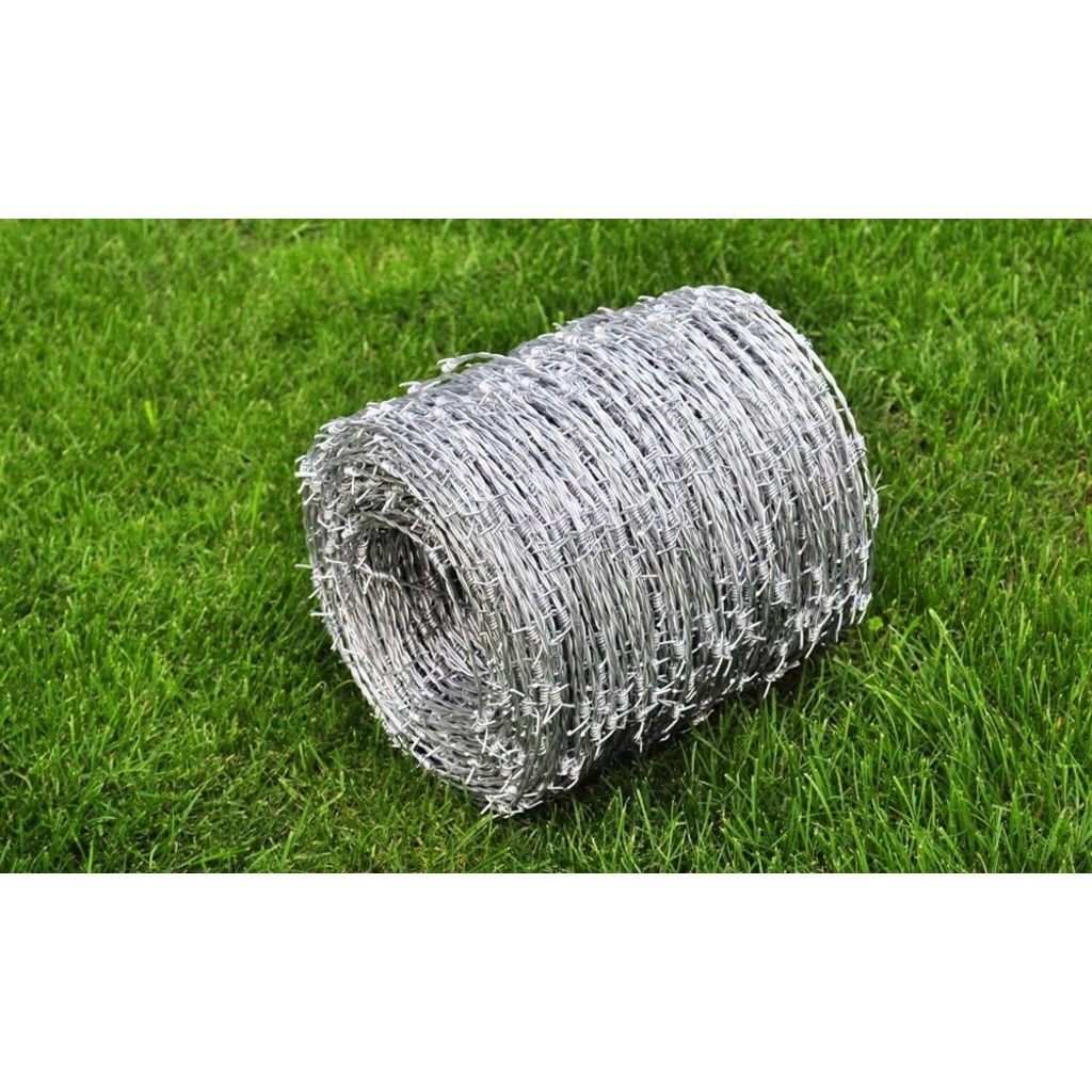 Tidyard Alabre de Espino Alambre Espino Galvanizado 500 Metros Gris