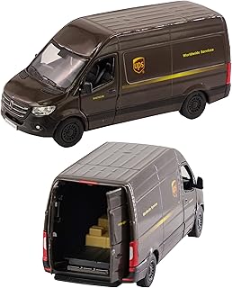 D.A.Y. Republic Official Licensed UPS Mercedes Benz Sprinter Panel Van 1:48 scale Metal Die Cast Pull Back Action Toy Model