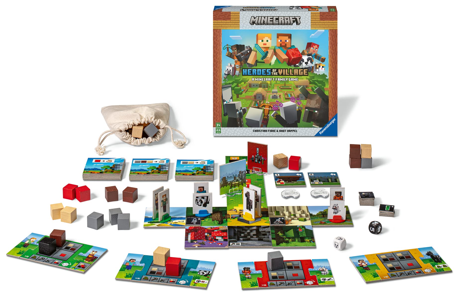 Ravensburger - Minecraft Heroes of the Village, Gioco da tavolo 7+, 2-4 giocatori