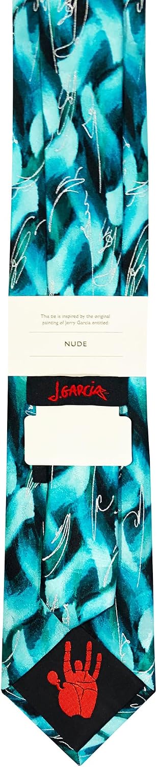 Jerry Garcia Collector's Edition Men's Silk Nude Artwork Neck Tie - Teal