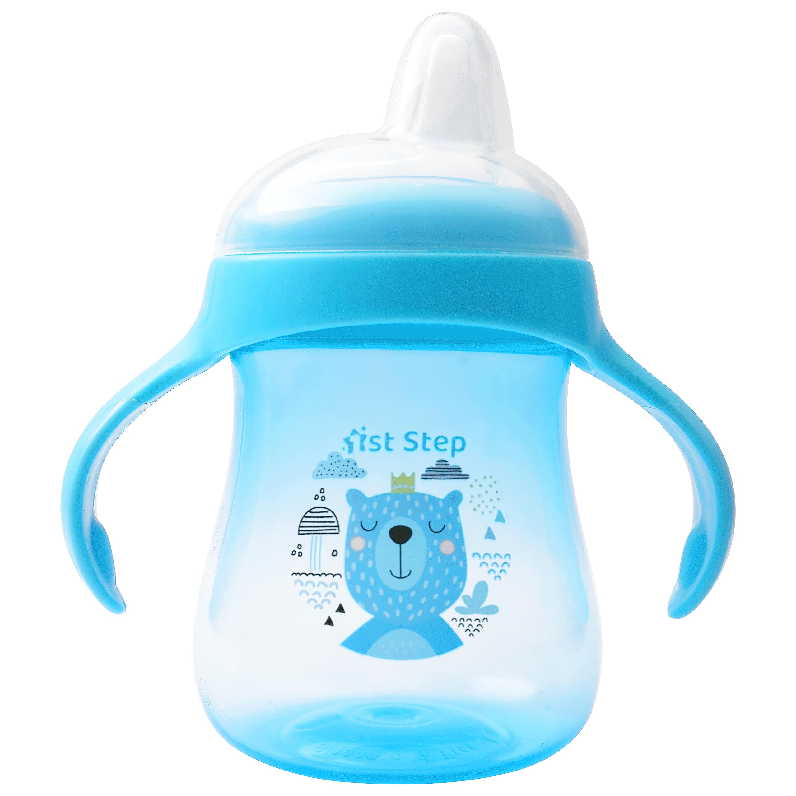 1ST STEP Matte Collection BPA Free Soft Spout Sipper with Twin Handles for Easy Grip (Blue)-picture-21