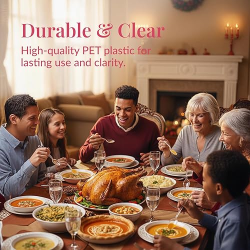 Vista 2 de Prestee 300 Plastic Spoons Bulk - 6-Inch Heavy Duty Disposable Silverware and Plastic Utensils Set - Durable Clear Cutlery for Hot and Cold Food