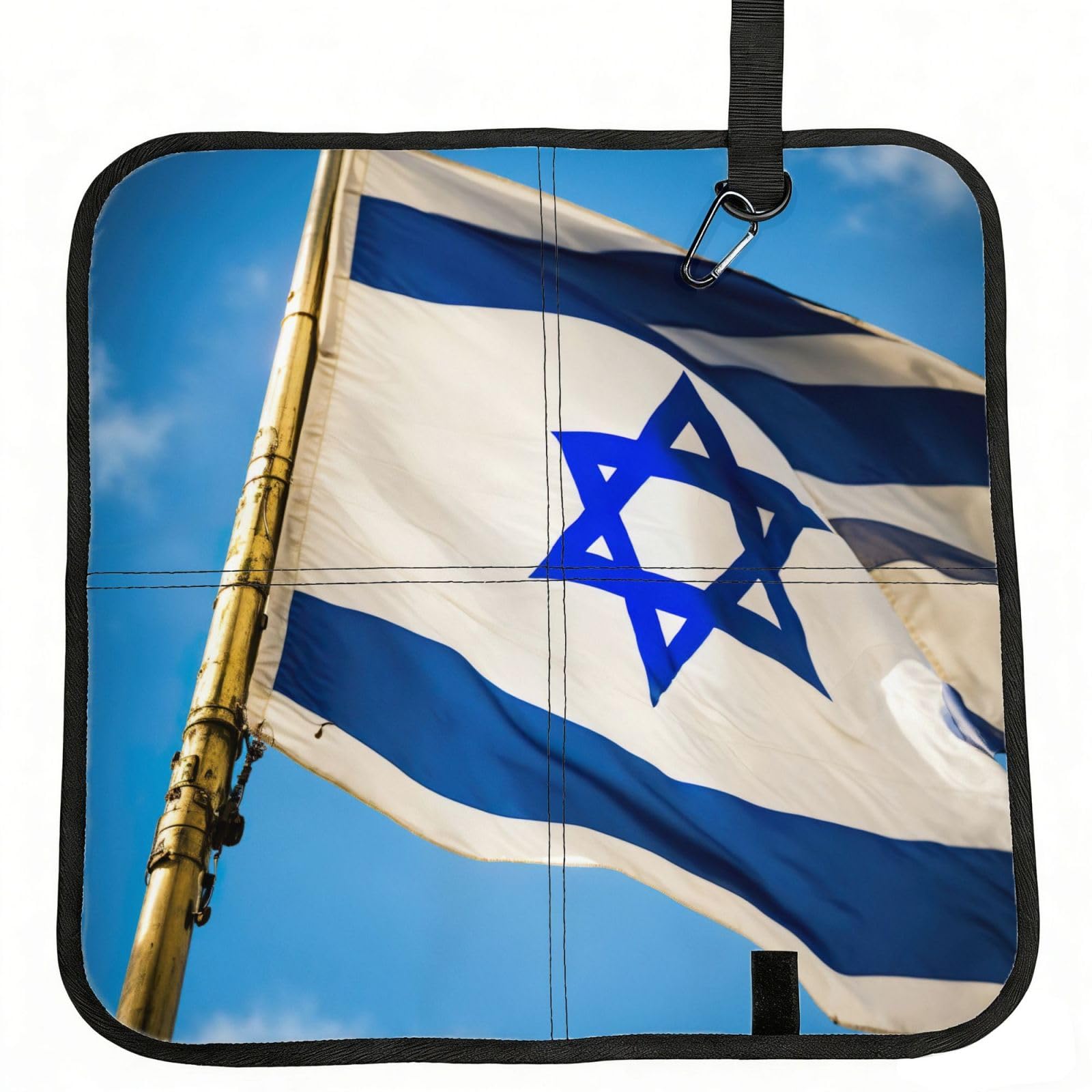 PPHGUT Israeli Flag Print Foldable Seat Cushion Waterproof Portable Chair Pad Travel Outdoor Picnic Camping