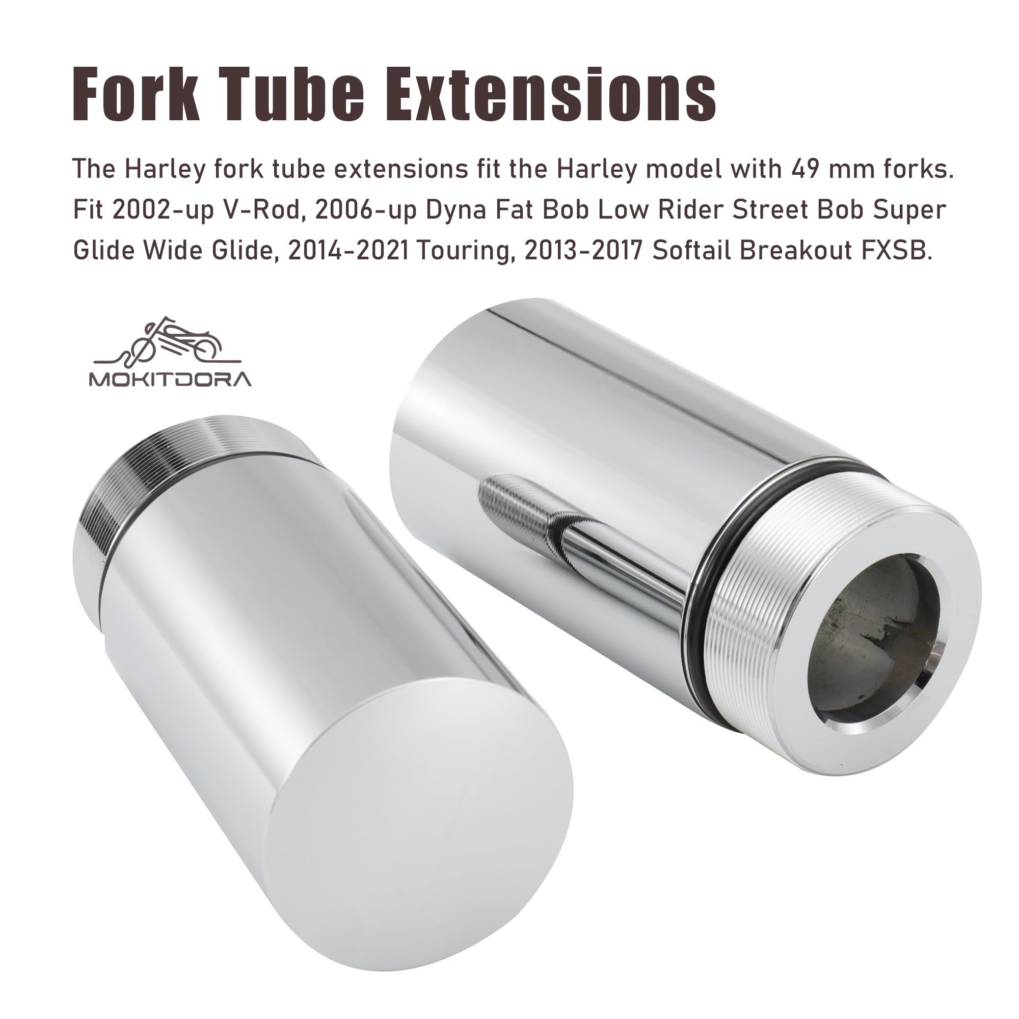 Extensions Tubes De Fourche TARAZON 3,5" - Pour Harley Touring, V-Rod, Dyna, Softail - 49mm