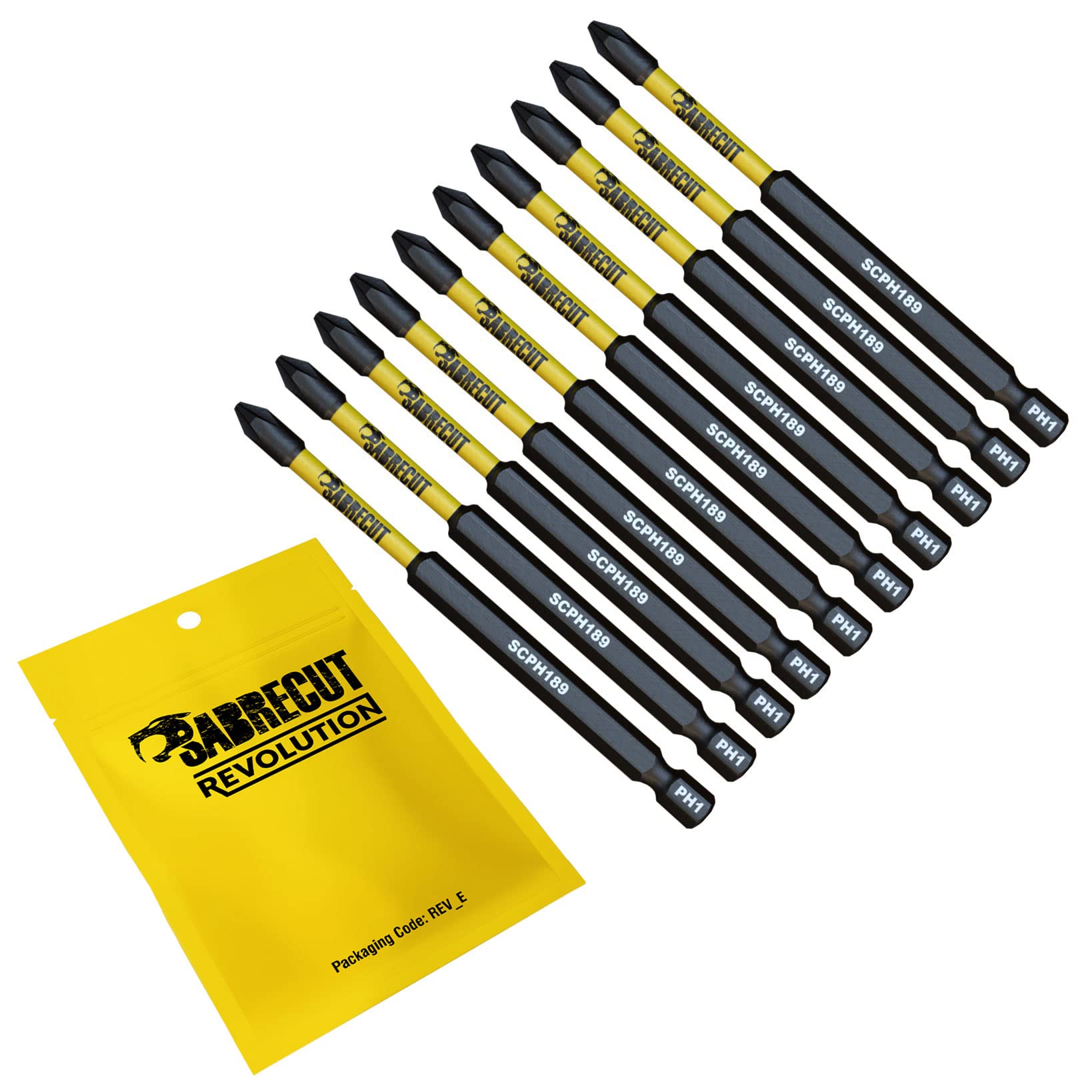 SabreCut Impact Bits PH1 89mm x 10 - Milwaukee DeWalt Professional