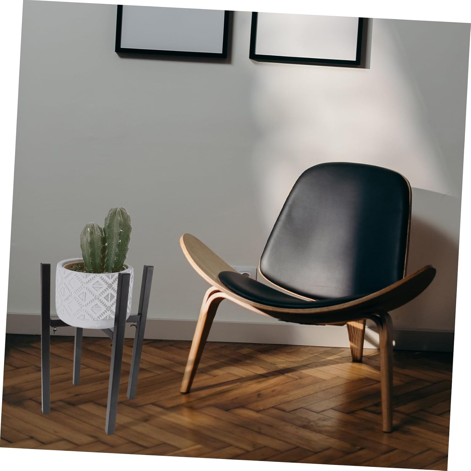 1pc Adjustable Iron Art Plant Pot Rack Cross-shaped Flower Shelf for Use Height Adjustable Sturdy Balcony and Home Decor