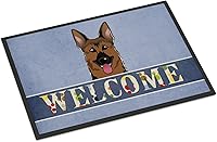 Vista 39 de Caroline's Treasures BB1449JMAT - Tapete de bienvenida de carlino negro, 24 x 36 pulgadas, tapete azul para puerta delantera, para interiores