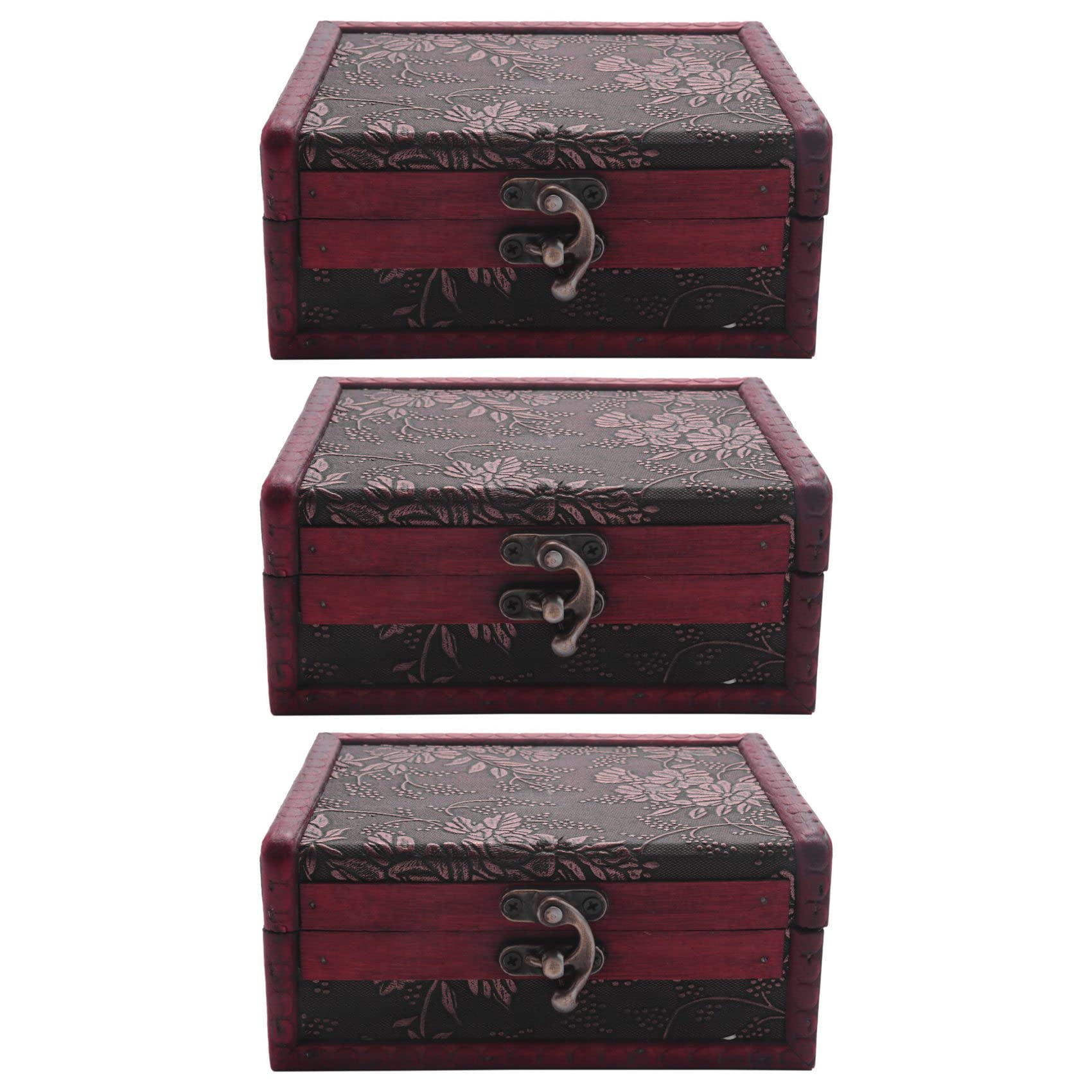 Hndhbfgrt 3X Treasure Box Treasure Chest for Gift Box,Cards Collection,Gifts and Home Decor