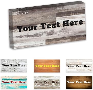 CCWACPP Custom Sign for Wall Decor Customized Sign with Your Text Personalized Family Sign Canvas Prints Rustic Farmhouse Quotes Decor Framed Scale 1