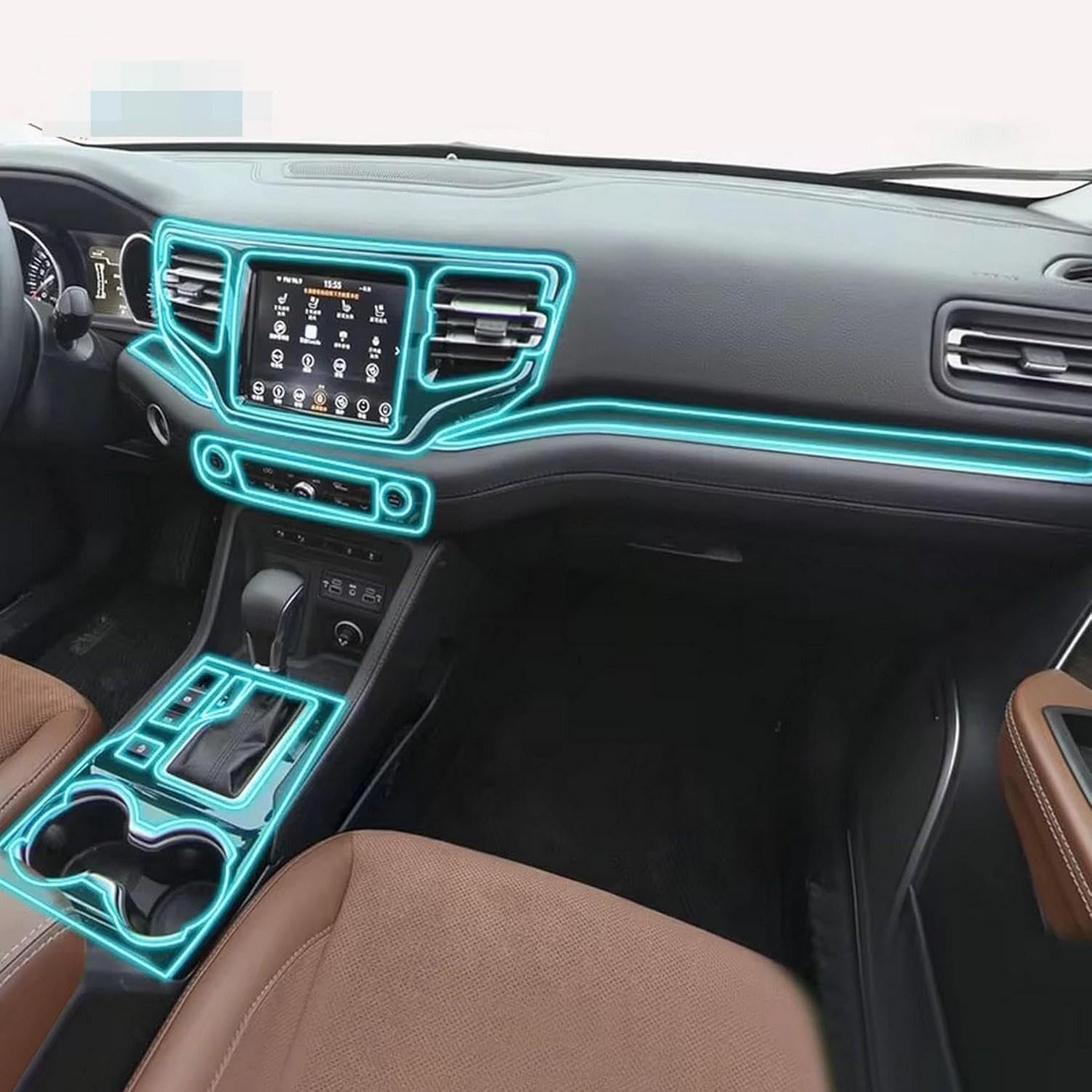 Film transparent TPU pour console Jeep Commander évite les rayures usure