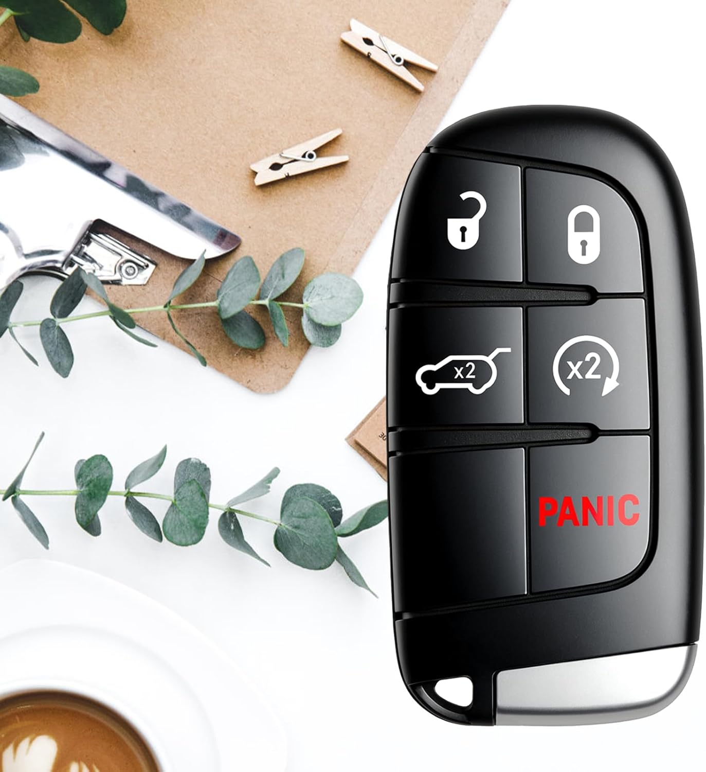 Keyless Entry Remote Control Key Fob Replacement Fits for Jeep Grand Cherokee 2014 2015 2016 2017 2018 2019 2020 2021 (FCC:M3N40821302) 2 pcs
