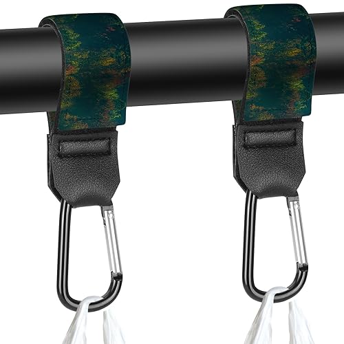 Miniatura 9 de Correas para cochecito, bolsas de pañales con ganchos para mamá, carrito de compras universal, billetera, mochila - 2 paquetes (calavera)