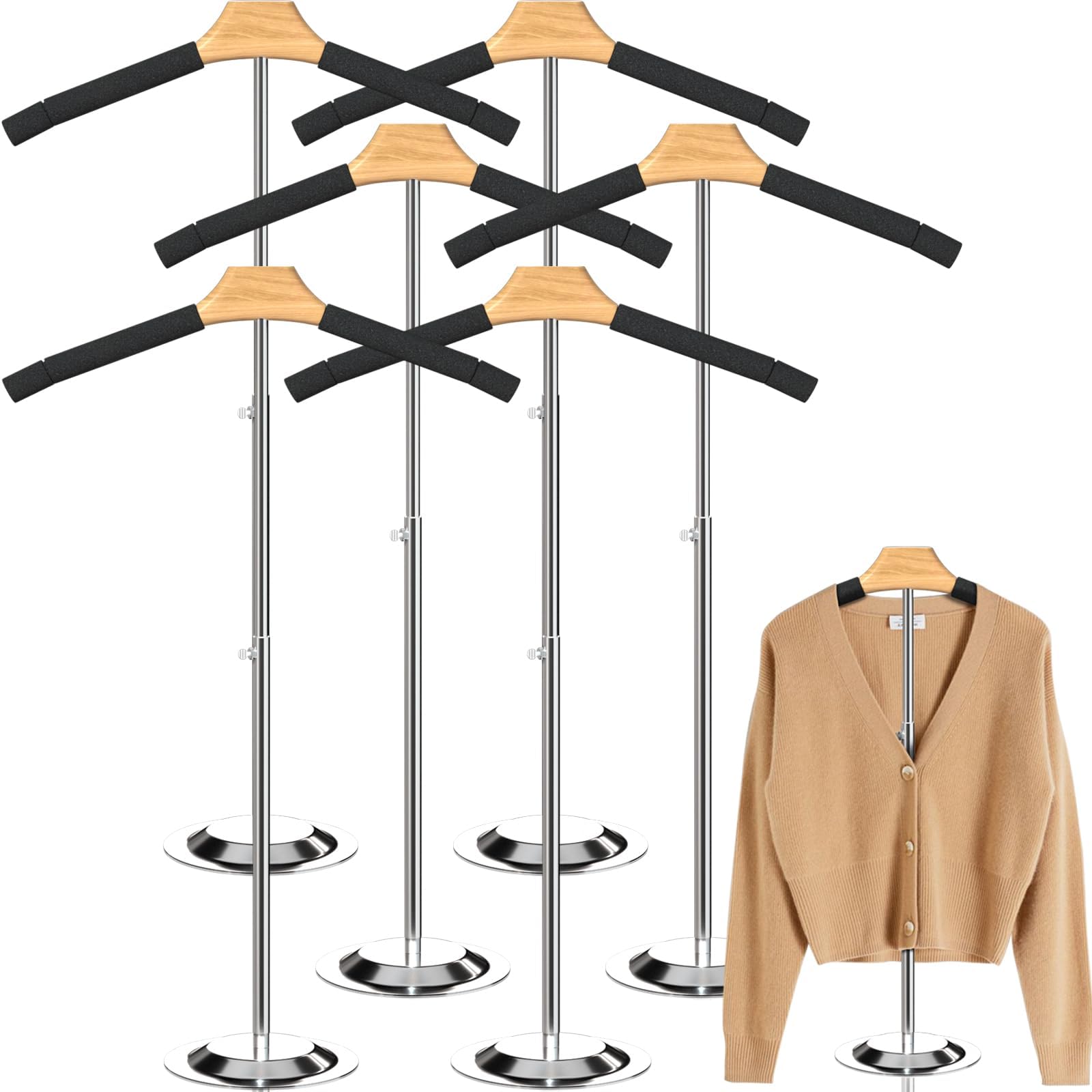 Clothes Vendor Rack T-shirt Display Stand Adjustable - 18-31 Inch Flexible Clothing Rack ...
