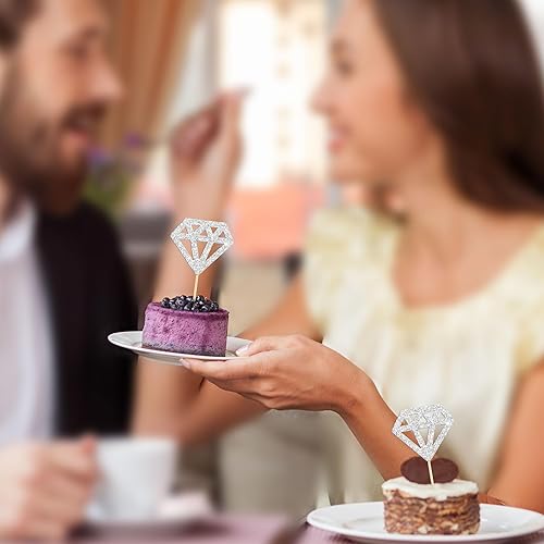 Miniatura 7 de Gyufise 36 piezas de diamantes para cupcakes con purpurina para despedida de soltera, para boda, compromiso, aniversario, fiesta de cumpleaños,