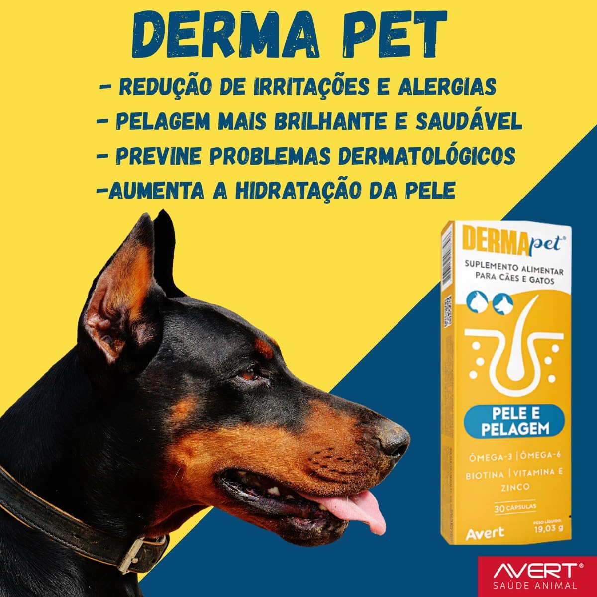 Dermapet Suplemento Alimentar Câes E Gatos Pêlo E Pelagem
