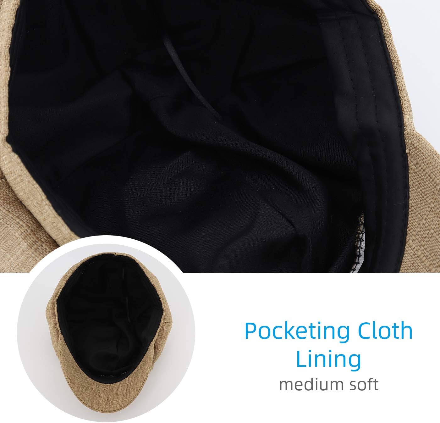 Gisdanchz Women's Faux Linen Newsboy Cap with Drawstring, Lightweight Ventage Casual Baker Boy Hat - Image 5