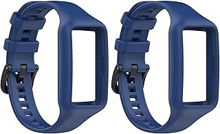 Replacement Strap With Silicone Cover For Huawei Band 6 (Navy) (Pack of 2)