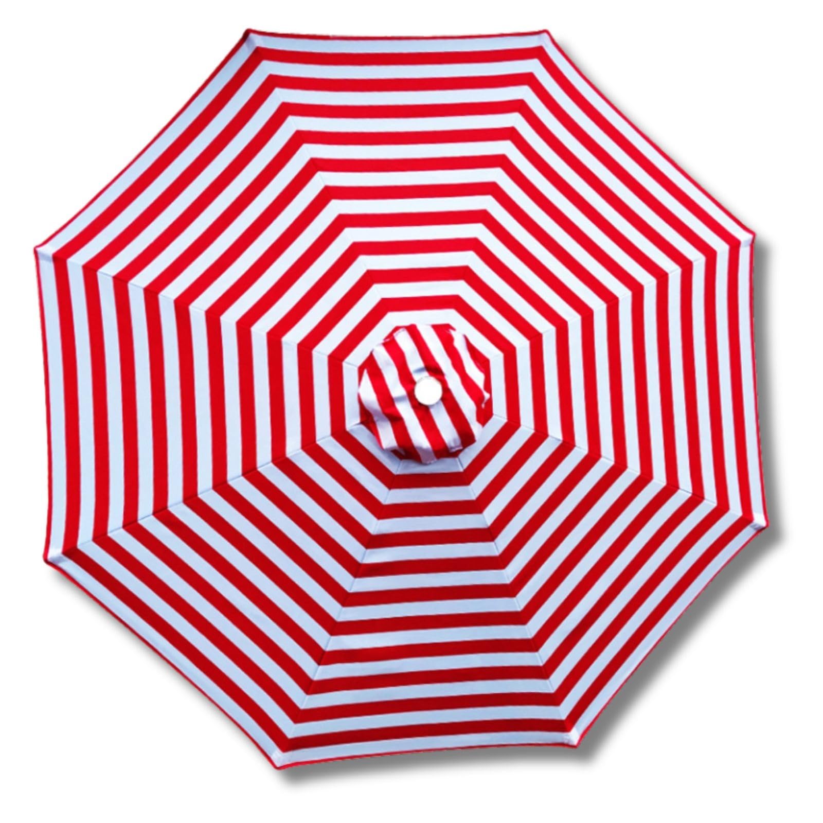 Patio Umbrella Replacement Canopy 7ft/8.2ft/10ft/11.5ft/13ft Outdoor Umbrella Replacement Top Cover for 8 Ribs UV Protective Parasol Fabric Cover for Market Table Backyard(Redwhite,3.5m/11.5ft)