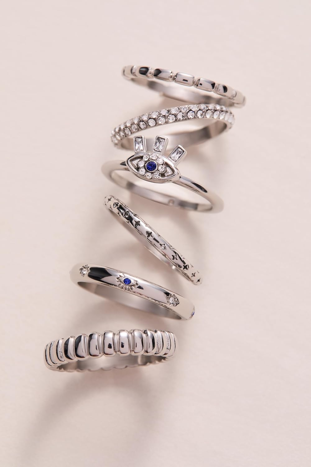 Alex and Ani Ribbed Stacking Ring Set of 3