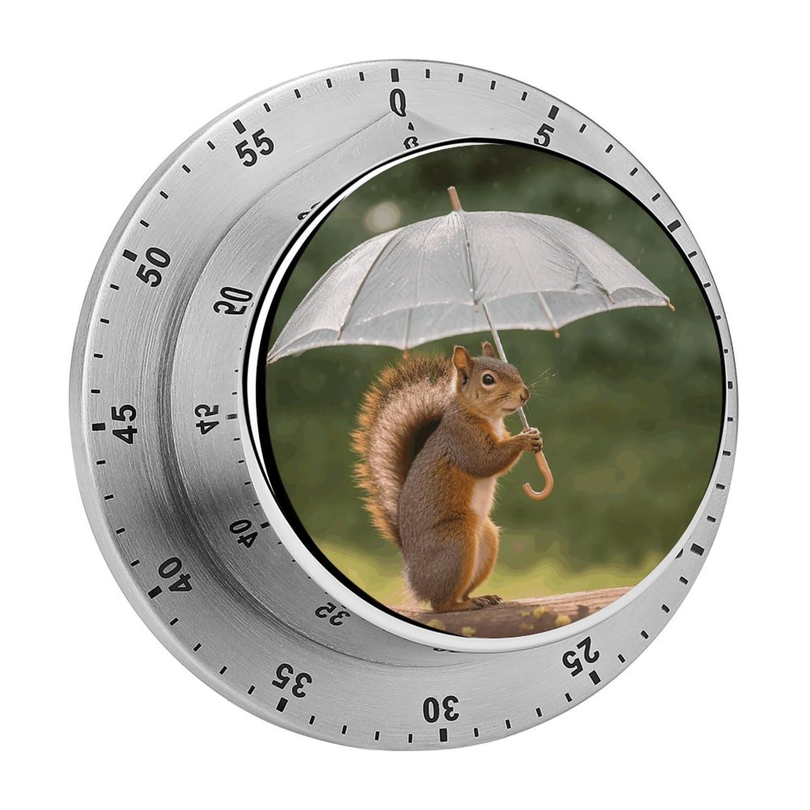 Adfgyerh Style Squirrel Hold A Umbrellas Timer For Cooking, Kitchen Timer Magnetic No Batteries Required, Mechanical Timer With Loud Alarm, For Fitness Baking Exercise Oven