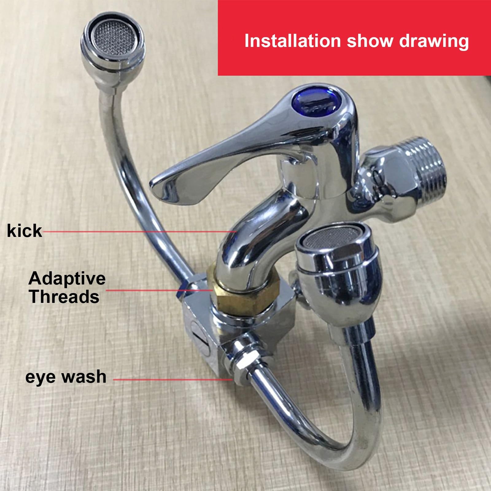 Lavaojos de Empuje y tracción de Doble propósito con Grifo de Acero Inoxidable 304, Ducha de Seguridad fácil de Instalar, lavaojos para Plantas químicas, Laboratorios, Lugares de,