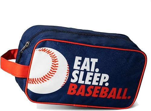 ChalkTalkSPORTS Bolsa de accesorios de béisbol | Kit de bolsa de viaje Dopp | Eat Sleep Baseball