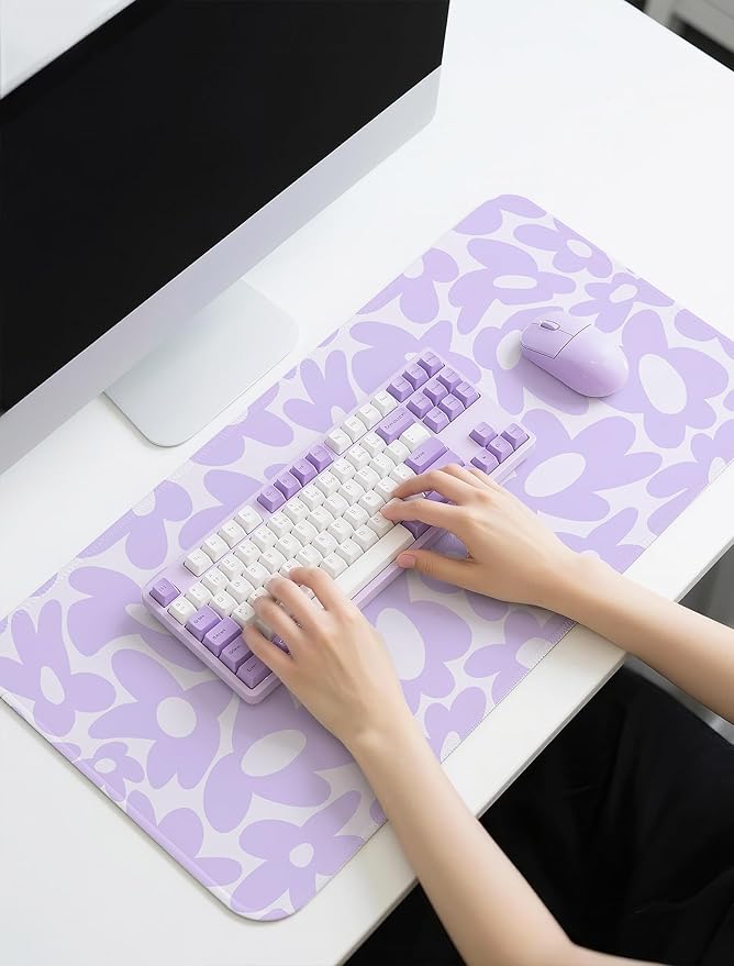 Alfombrilla de escritorio Pecfamly Color Púrpura Claro 80x40cm miniatura 2