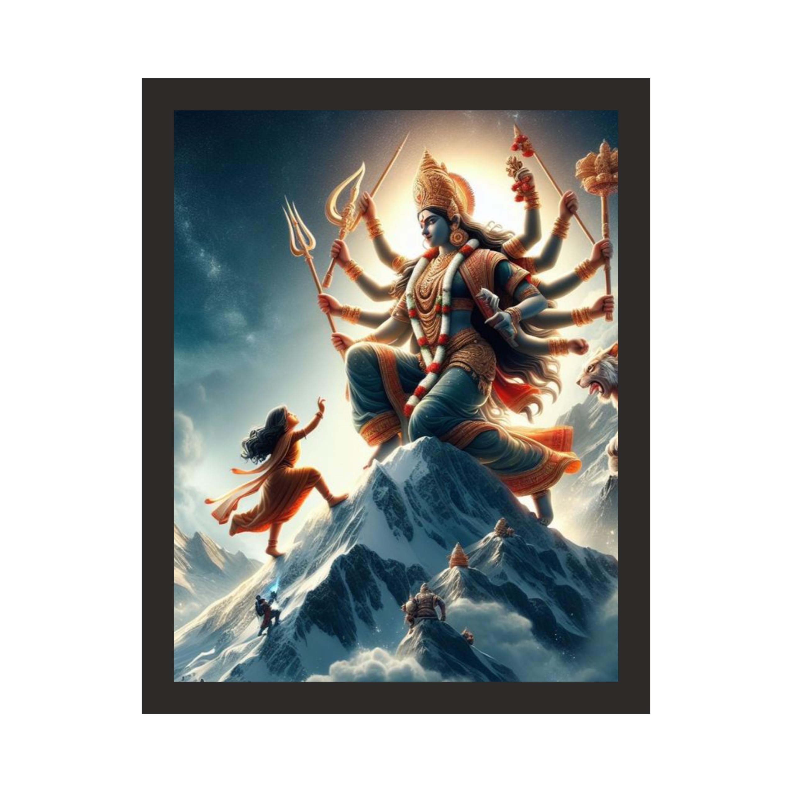Maa Durga Mountain Blessing: 8x10